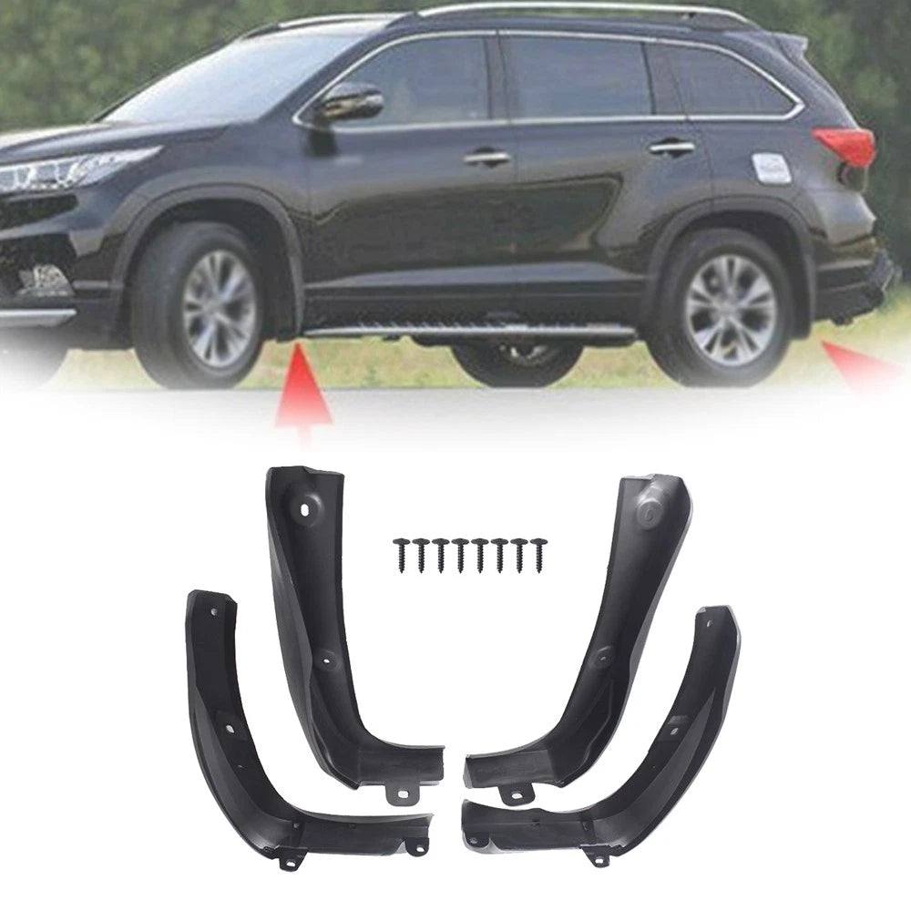 Set of 4 Splash Guard Mud Flaps for Toyota Highlander (2014–2019)