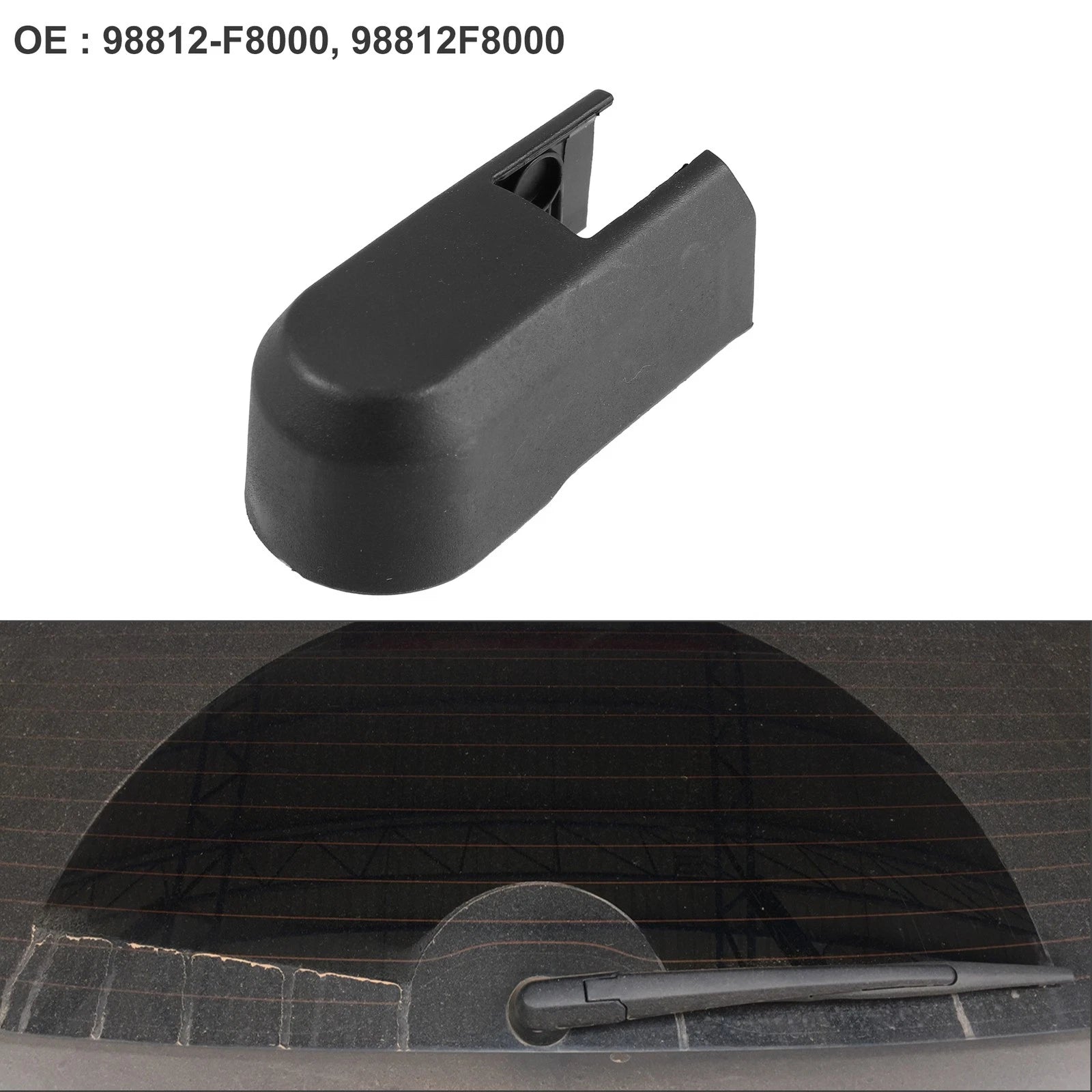 Rear Windshield Wiper Arm Cover Cap for Hyundai Venue (2020–2021) Black