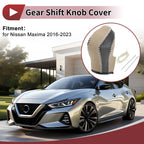 Gear Shift Knob Cover for Nissan Maxima (1 Pc, Black Beige Faux Leather)