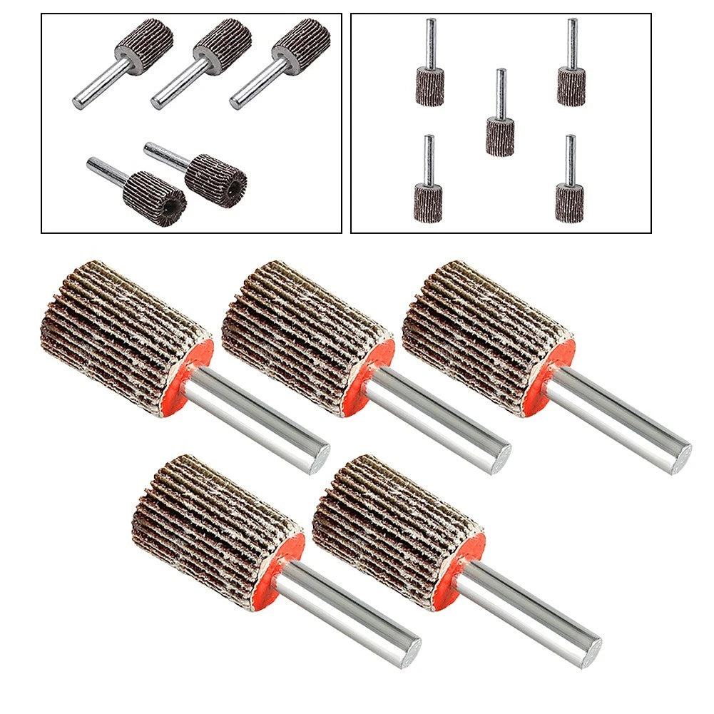 Pack of 5 Professional 15mm Flap Wheels for Deburring and Finishing 80 Grit