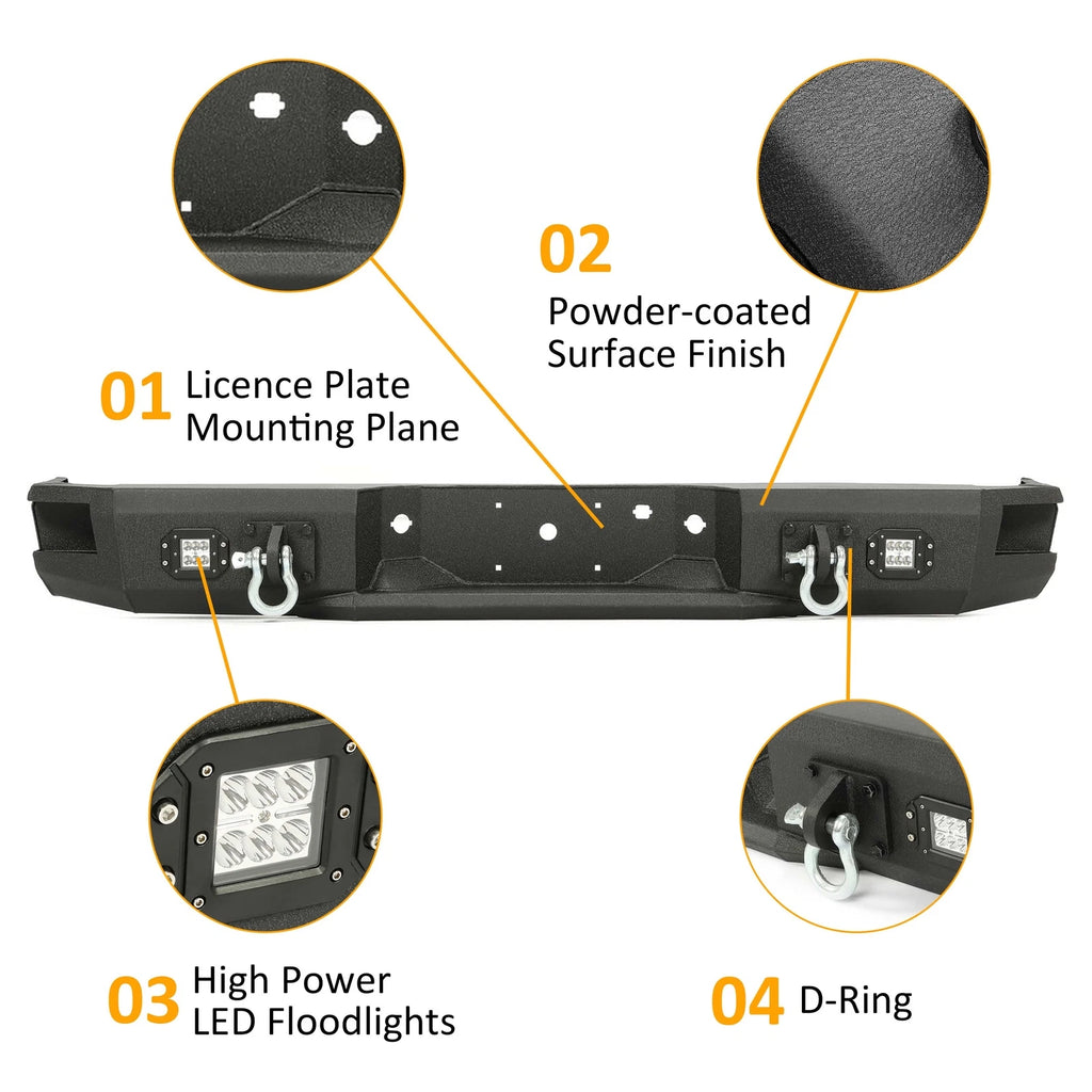 Rear Bumper with LED Lights for Ford F150 (2009–2014)
