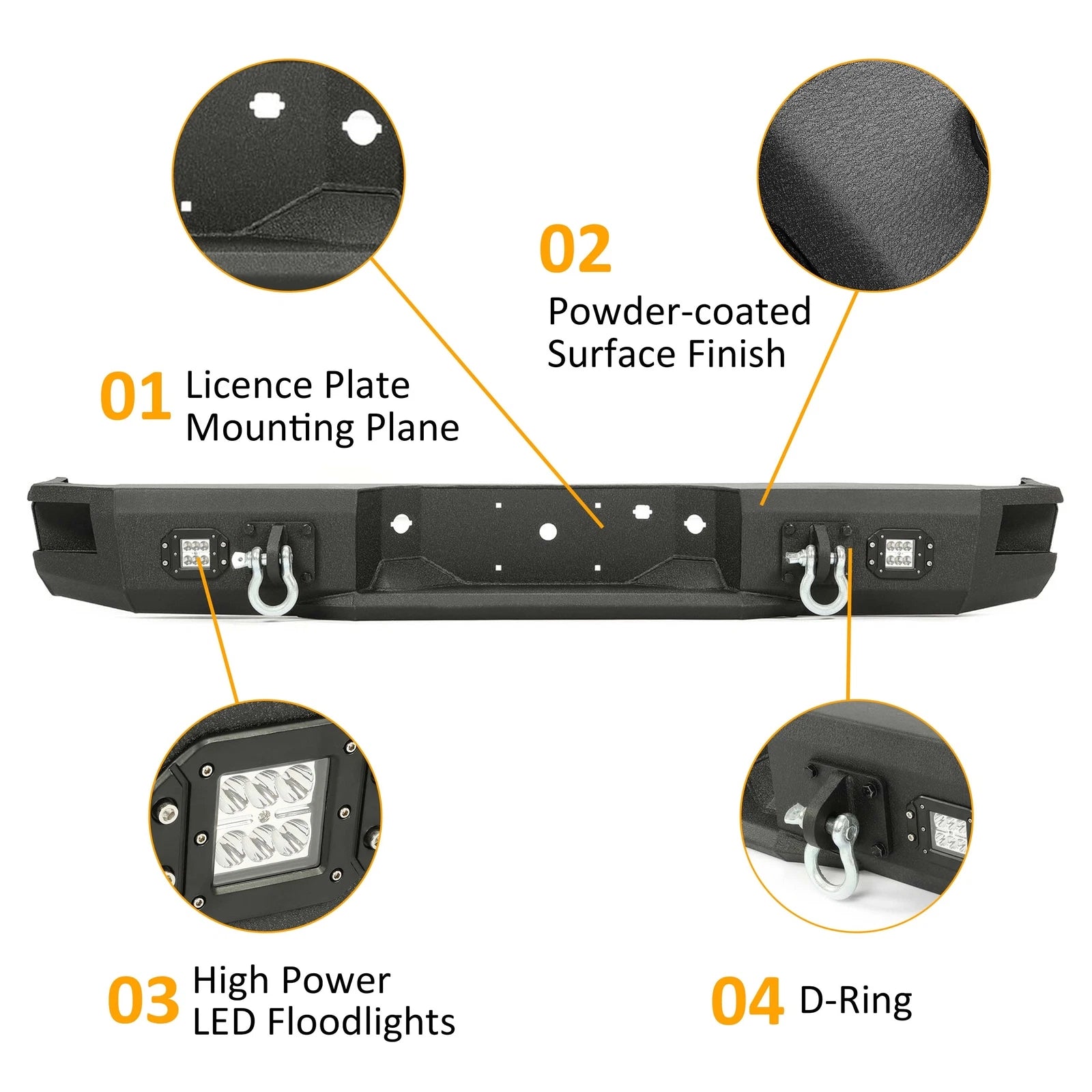Rear Bumper with LED Lights for Ford F150 (2009–2014)