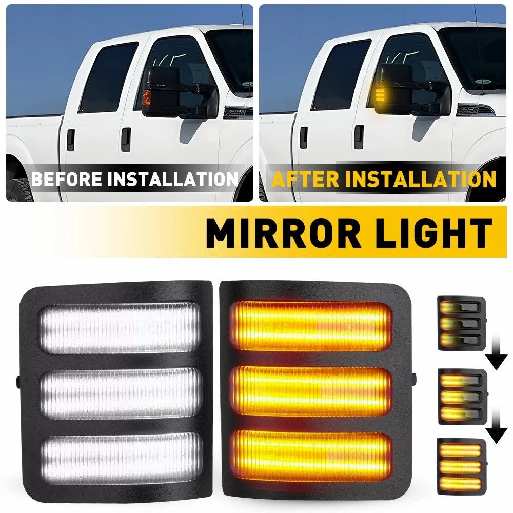 Smoked Lens Side Mirror Rearview Light for Ford F-150 250 350 450 550 (2013–2014)