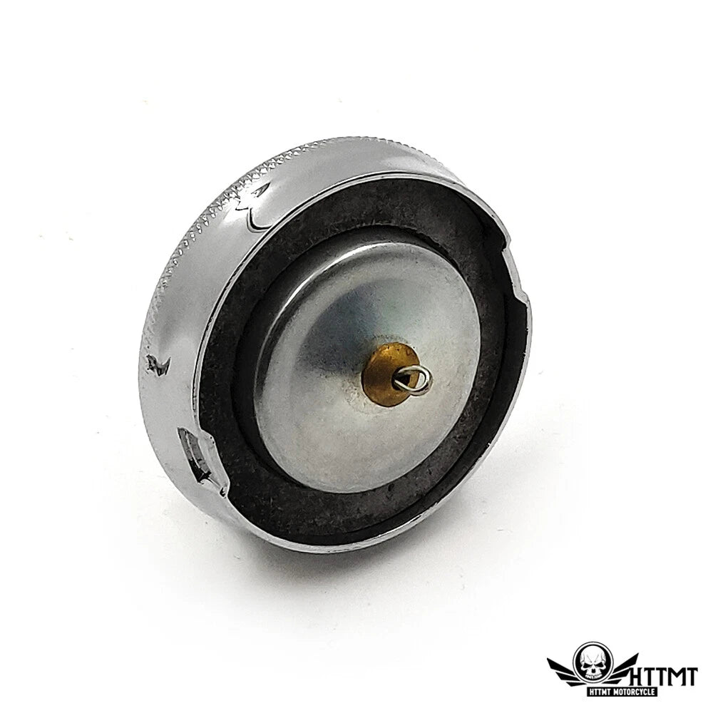 Chrome Flat Top Bayonet Petrol Cap for Oil Tank (2", Sealing Gasket)