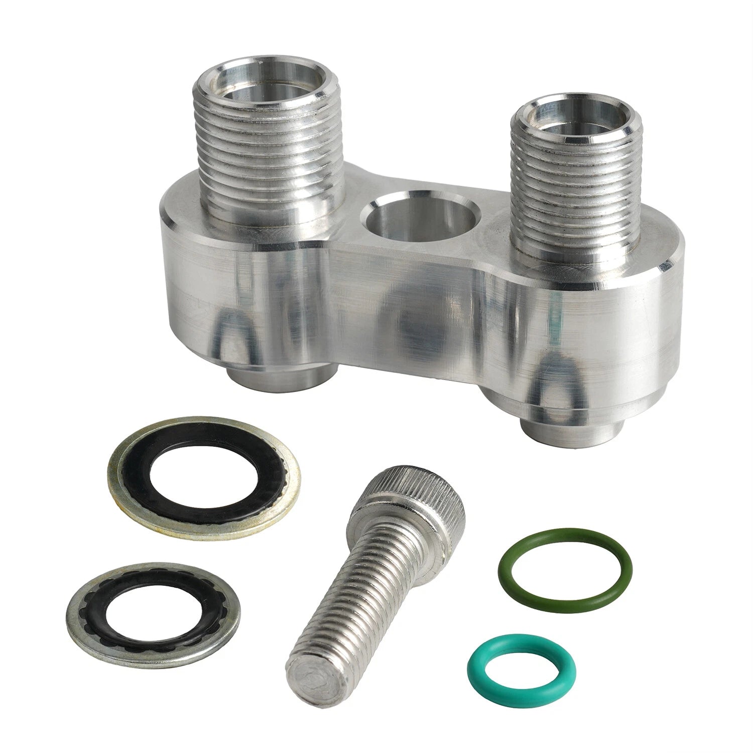 LS Swap GM R4 A/C Compressor Straight Adapter Fitting Aluminum