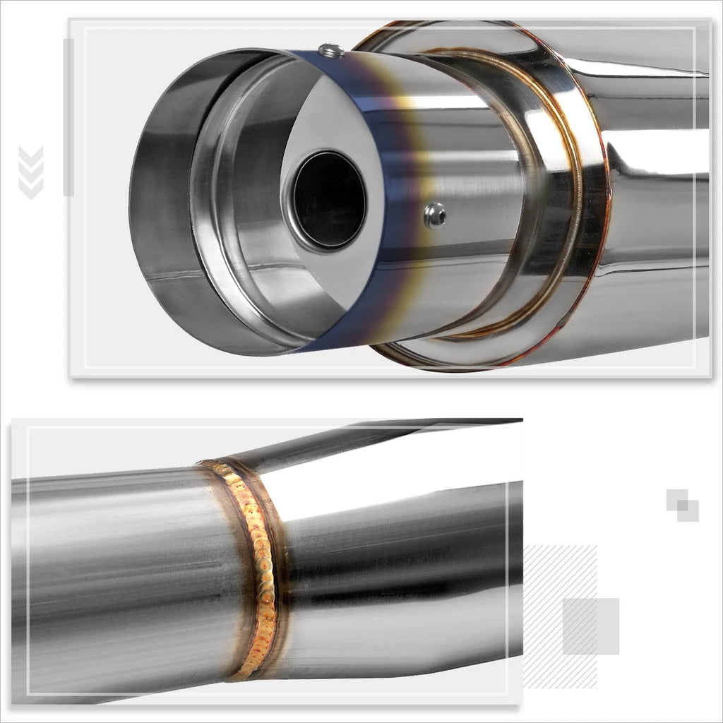 4.5" Burnt Tip Muffler Catback Exhaust System for Honda Civic Coupe/Sedan (1992–2000)