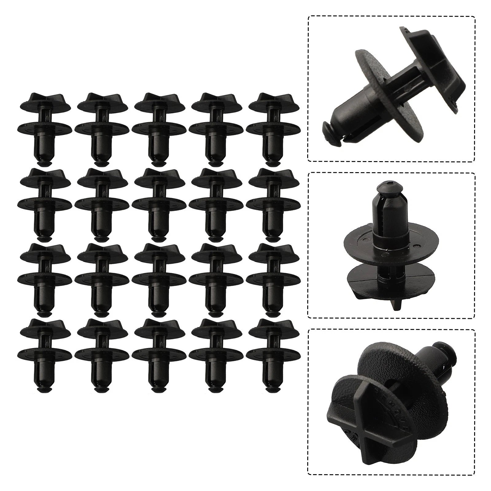 20 Pack Black Nylon Clips for Land Rover LR024316 (Fits )