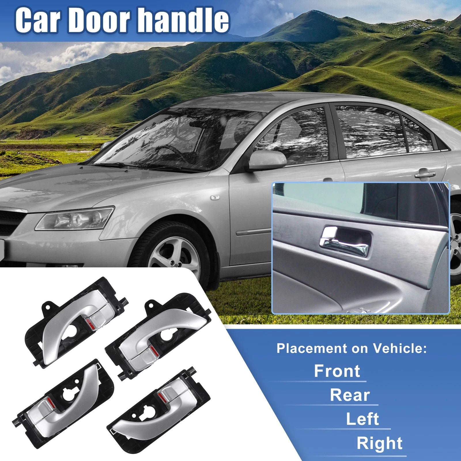 Set of 4 Interior Door Handles for Hyundai Sonata (2005–2008)