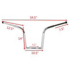 14" Rise 1 1/4" Ape Hanger Handlebar for Harley FLST FXST Sportster (1988–2023)