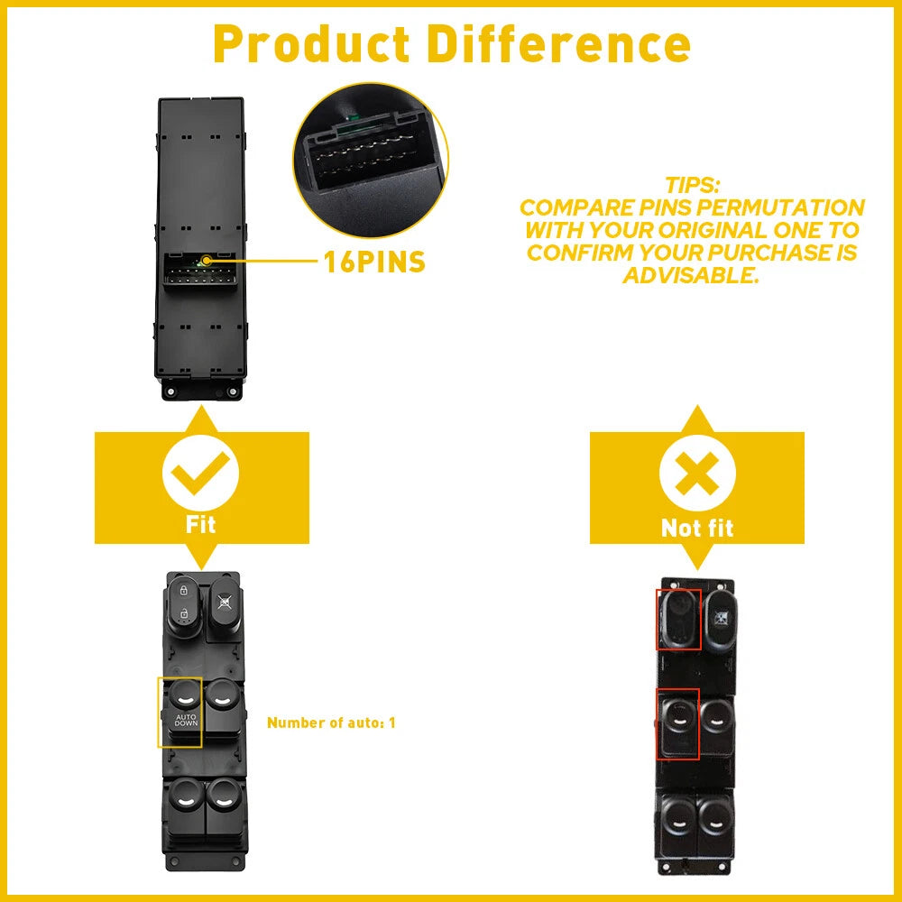 Driver Door Master Power Window Switch for Hyundai Accent (2011–2017)