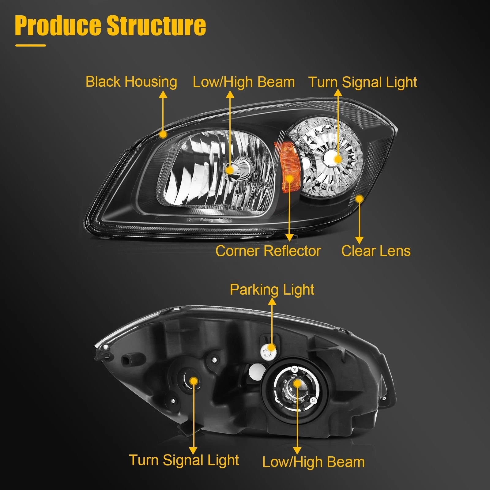 Headlight Assembly for Chevy Cobalt, Pontiac G5, Pursuit (2005–2010)