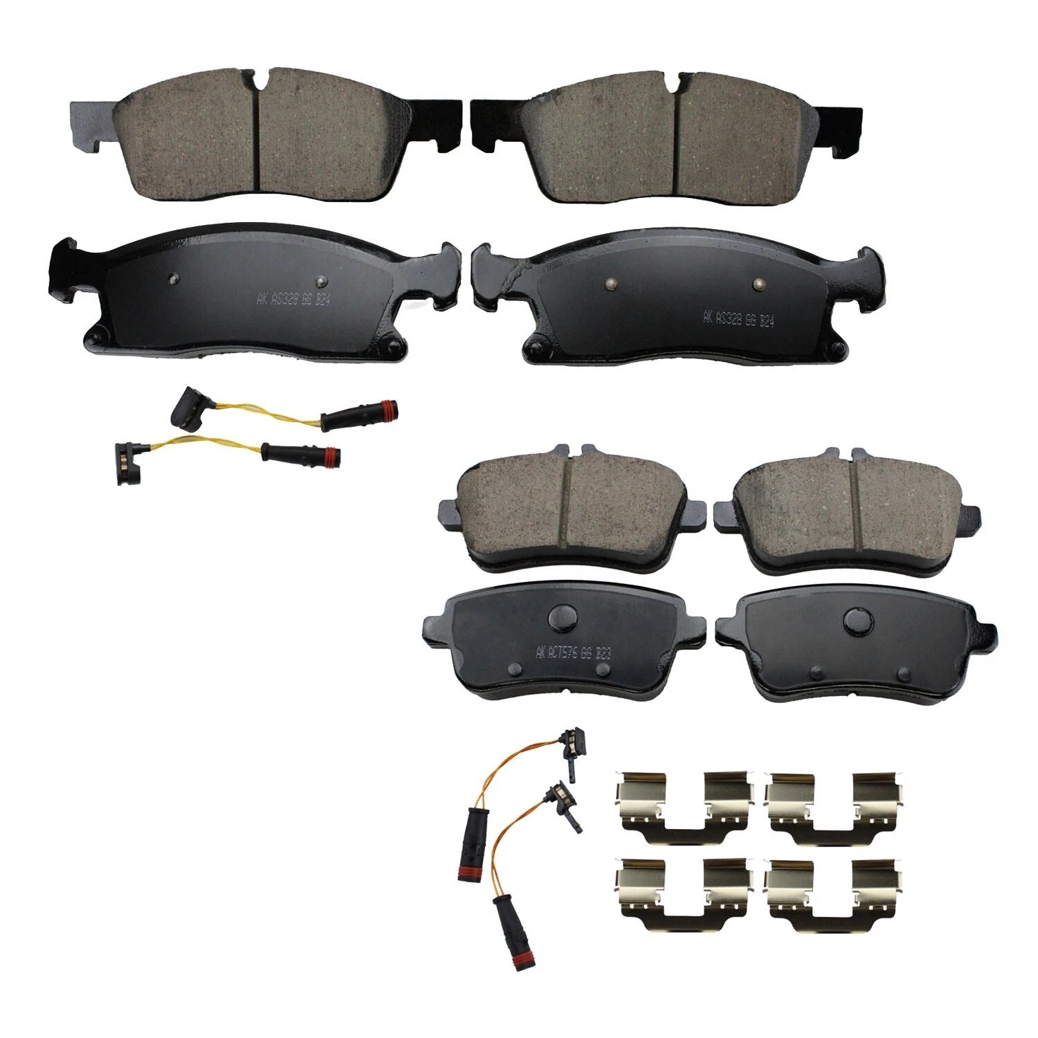 Akebono Euro Ceramic Brake Pad Set with Sensors for Mercedes W166 (2012–2018)