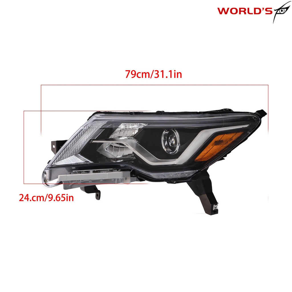 Headlight for Nissan Pathfinder (2017–2020) Halogen LED DRL LH