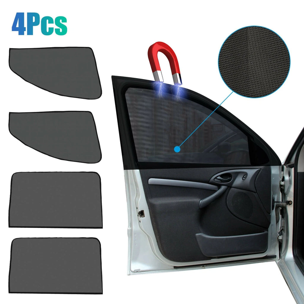 Set of 4 Universal Sunshade Car Side Window Mesh Screens