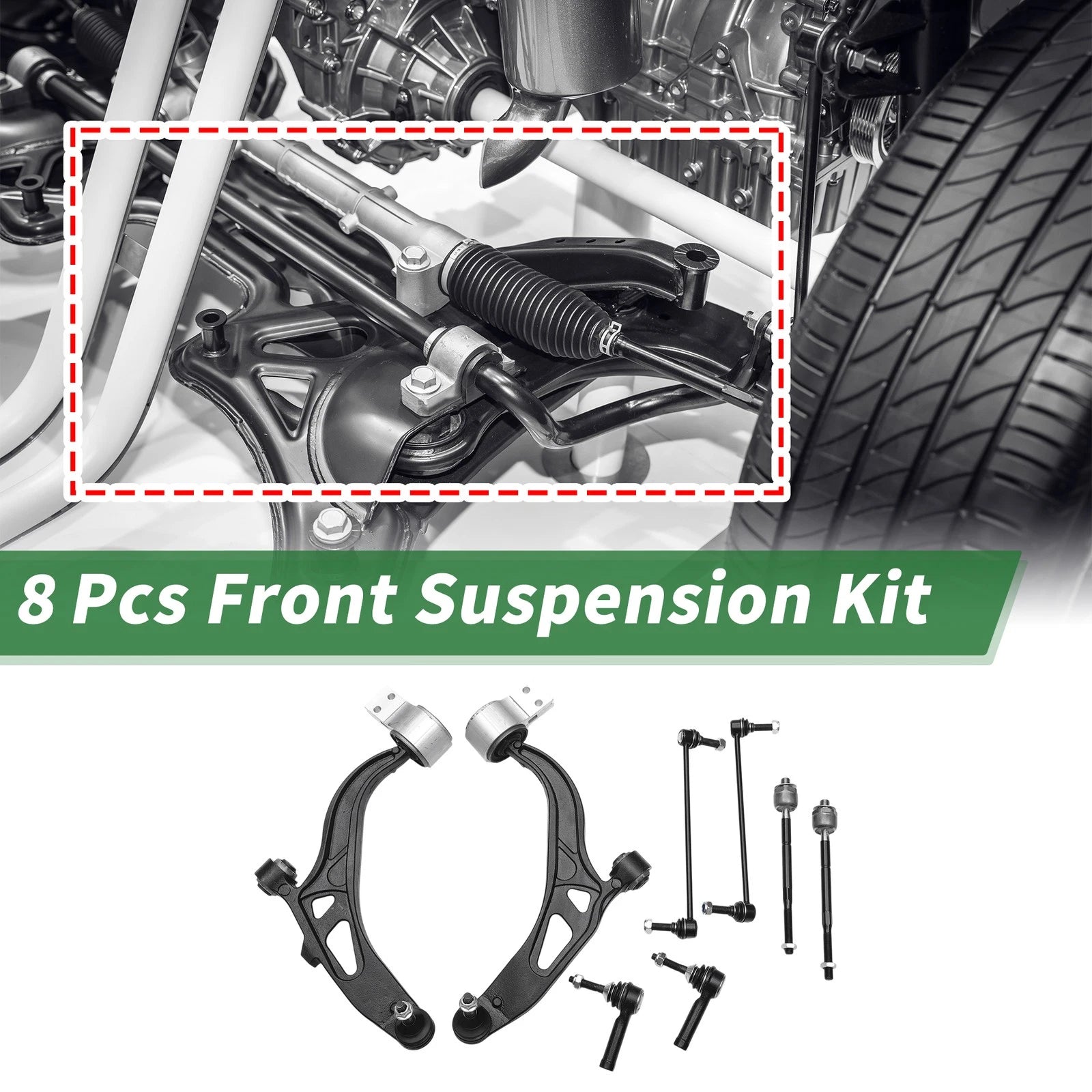 8 Pc Front Lower Control Arms for Ford Explorer (2011–2018) No.K622215/K622216/K750616