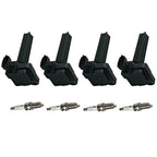 Set of 4 Ignition Coils & Iridium Spark Plugs for Saab 9-3 (2004-2011)
