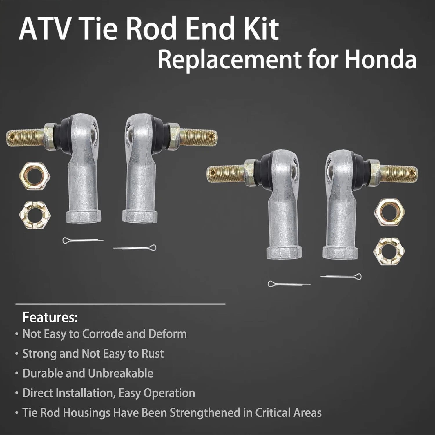 Tie Rod End Kit for Honda Foreman Rincon 500 650 680 (1993–2016)