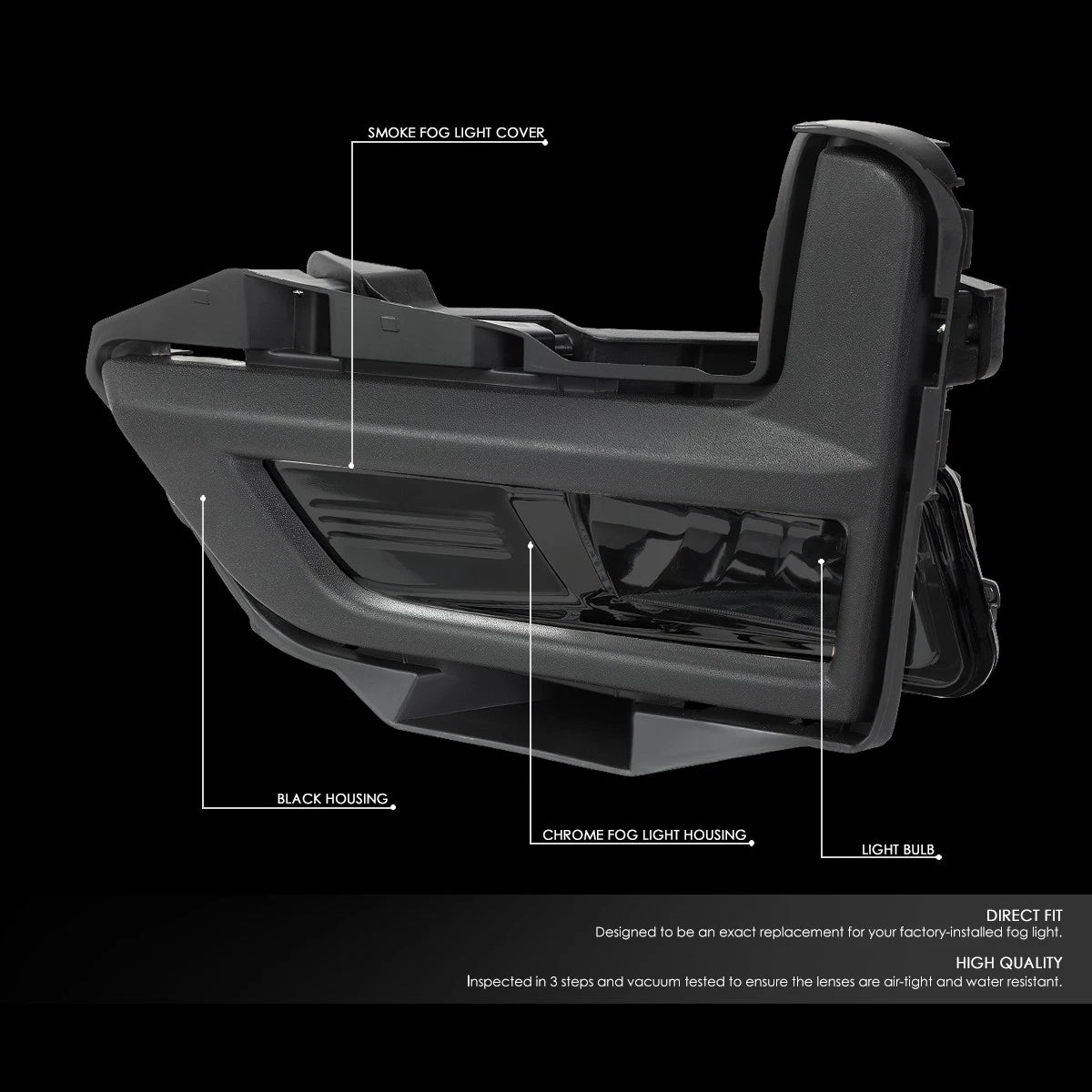 Pair of Smoked Lens Front Bumper Fog Lights for Rogue (2017–2018)