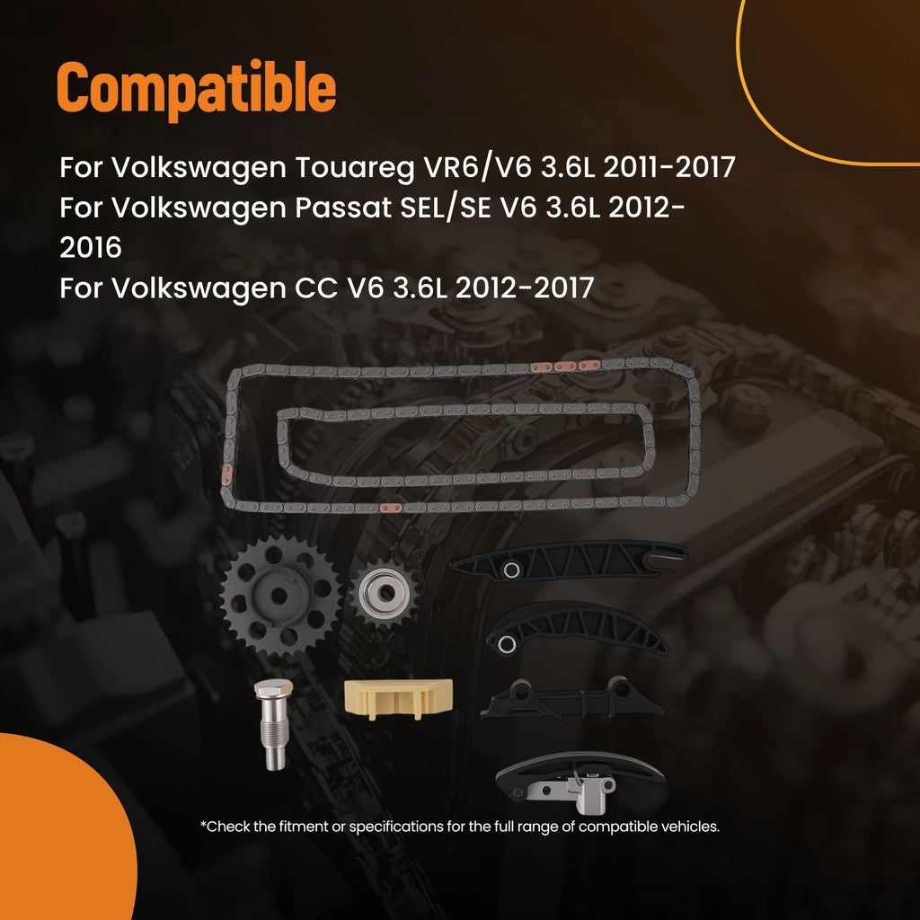 Timing Chain Kit w/Guides for VW CC Passat Touareg 3.6L (2009–2017) 03H109503C 03H109465