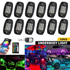12x RGB LED Rock Lights for ATV (Offroad)