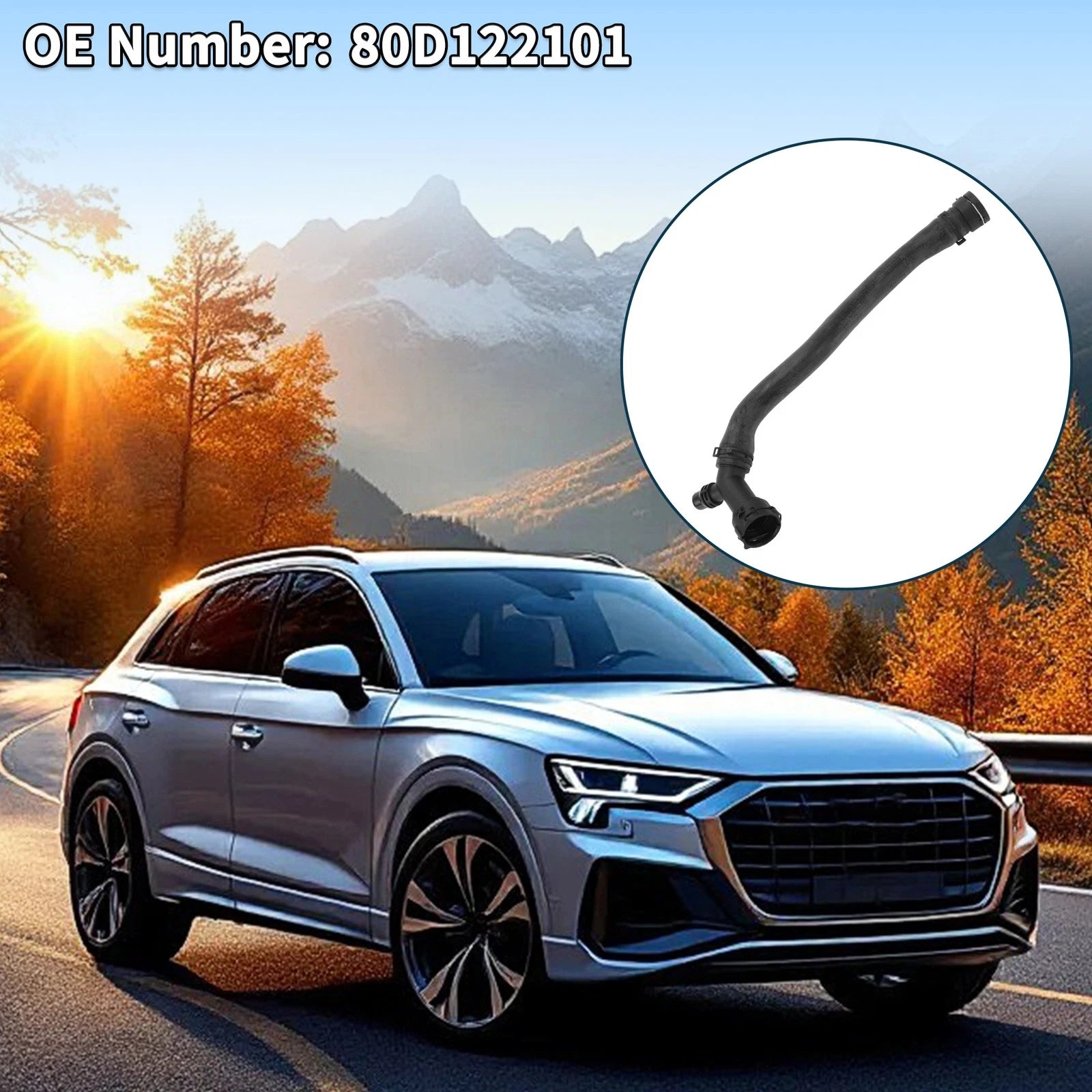 Radiator Hose Water Pipe for Audi Q5L (2018–2022) No. 80D122101 Rubber