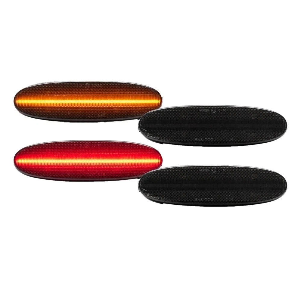 4X LED Smoked Front Rear Side Marker Light for Jaguar XJ XJ8 XJR (1998–2003)