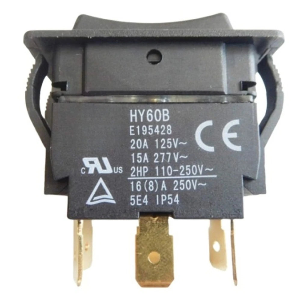 20A ABS Black Rocker Switch HY60B 6 Pin Waterproof for Boat Wiring