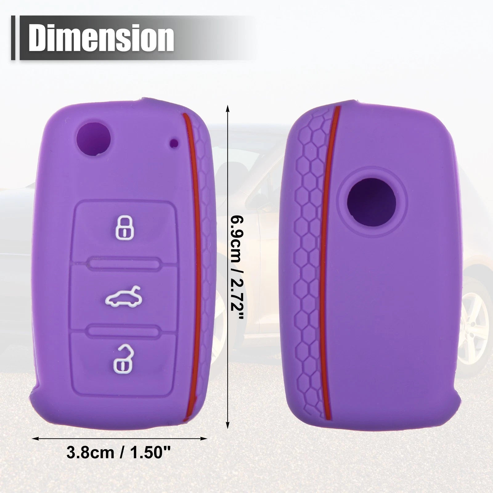 Purple Silicone Key Fob Shell for Volkswagen GTI (2015–2021)