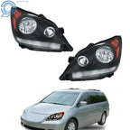 Pair of Black Halogen Front Headlights for Honda Odyssey (2005-2010)