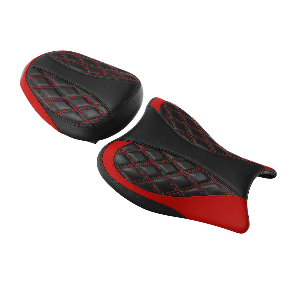 Rider Driver & Passenger Seats for Suzuki Hayabusa GSX1300R (2008–2020) Black Red