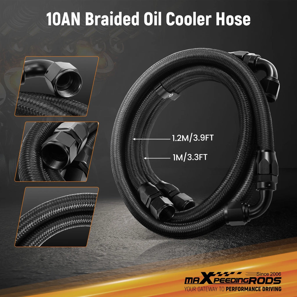 Universal 16-Row Engine Oil Cooler for 10AN Thermostatic Adapter (—)