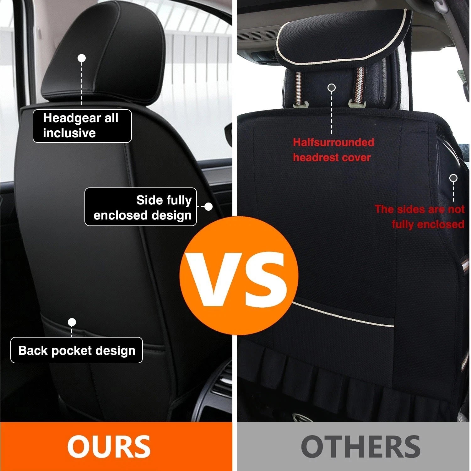 Leather Car Seat Covers Full Set for Toyota (5-Seats)