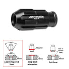 20Pc M12X1.5 Black JDM Open End Bulge Spline Wheel Lug Nuts + Lock Key
