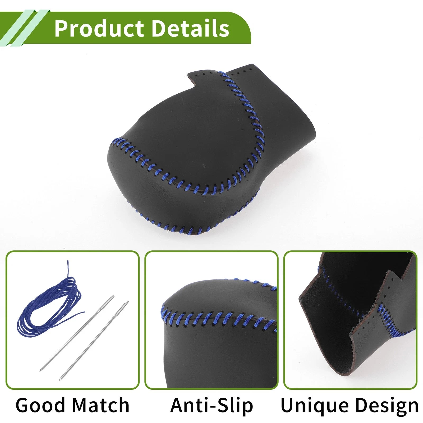 Gear Shift Knob Cover for Honda Civic (2022–2024) Black Blue Faux Leather
