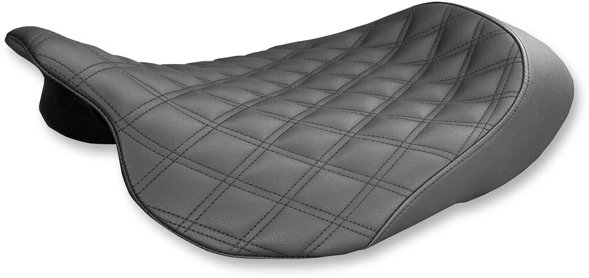 Saddlemen Renegade Solo Seat for Harley FL (2008–2024) - Black, Lattice Stitched
