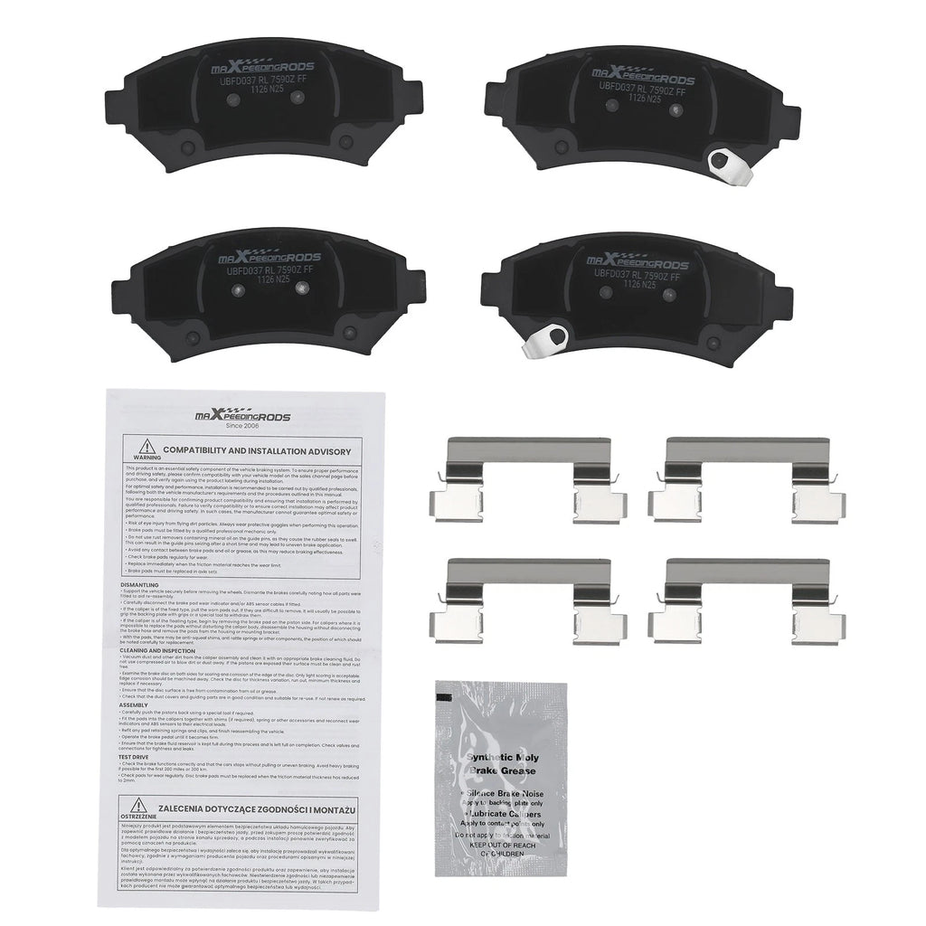 Front Ceramic Brake Pads Kit for Pontiac Grand Prix, Montana/Cadillac DeVille (2004–2008)