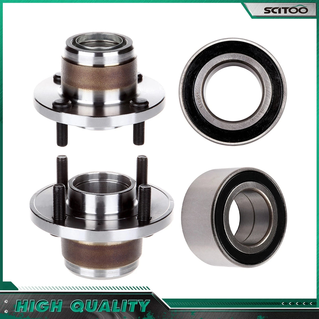 Set of 4 Wheel Hub and Bearing for Ford Focus (2001–2007)