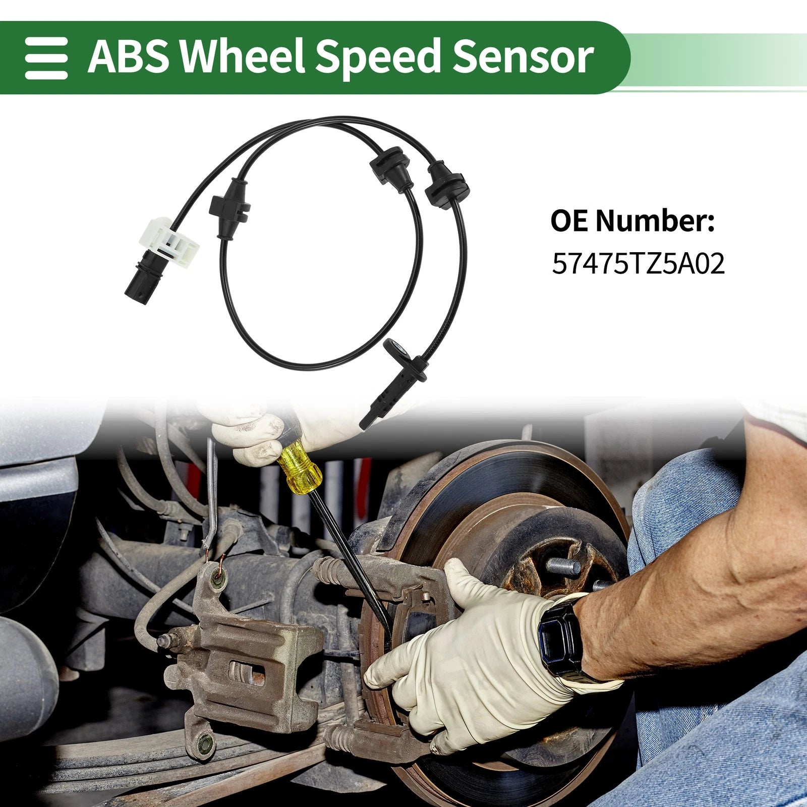 ABS Wheel Speed Sensor No. 57475TZ5A02 for Acura MDX (2014–2016) Rear Left