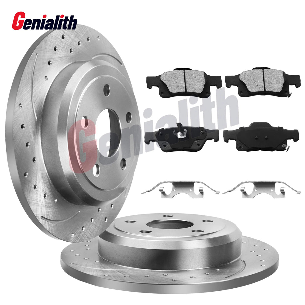 Rear Disc Brake Rotors + Ceramic Pads for Jeep Grand Cherokee Dodge Durango (2011–2023)