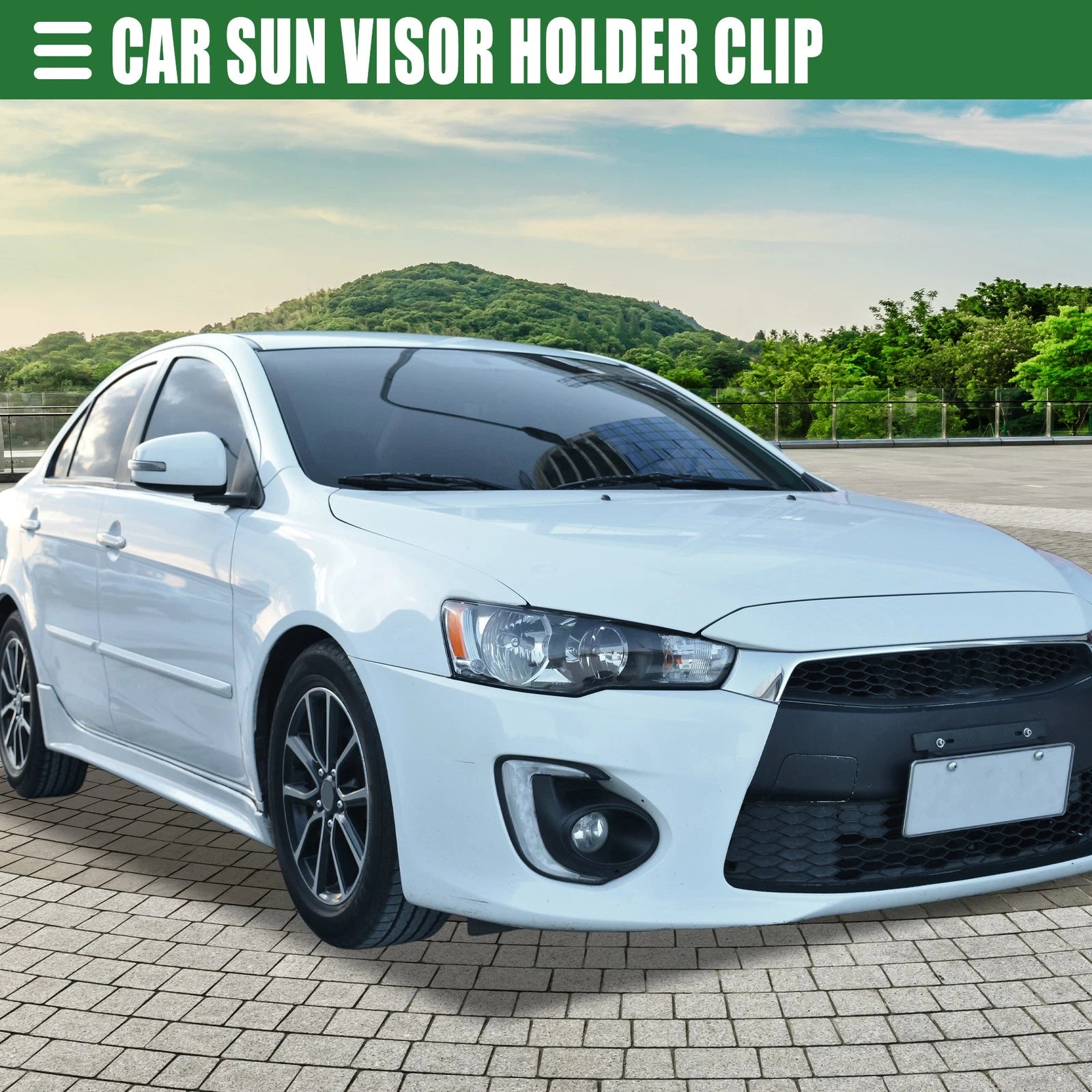 Sun Visor Holder Clip for Mitsubishi Lancer (2006–2017) No.MR654343 Gray