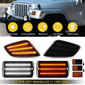 Set of 4 Smoke Bumper Signal Fender Side Marker Lights for Jeep Wrangler TJ (1997–2006)