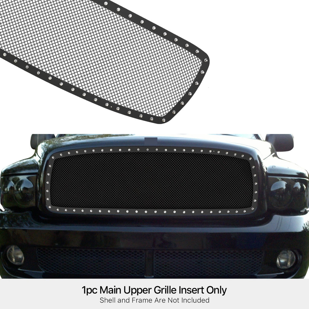 Black Upper Mesh Grille Insert for Dodge Ram 1500/3500 (2002-2005)
