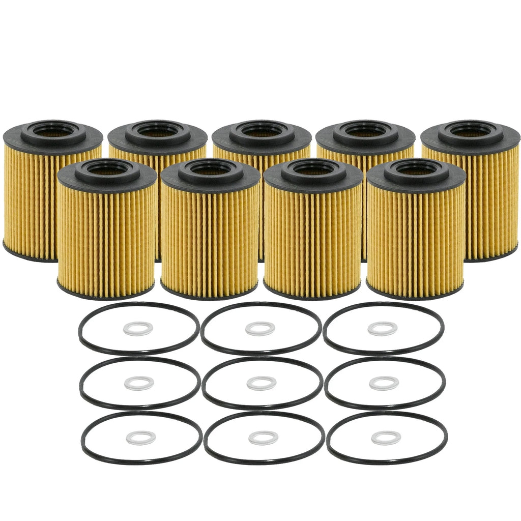 Set of 9 Engine Oil Filters for Hyundai Genesis, Kia (StdAsp)