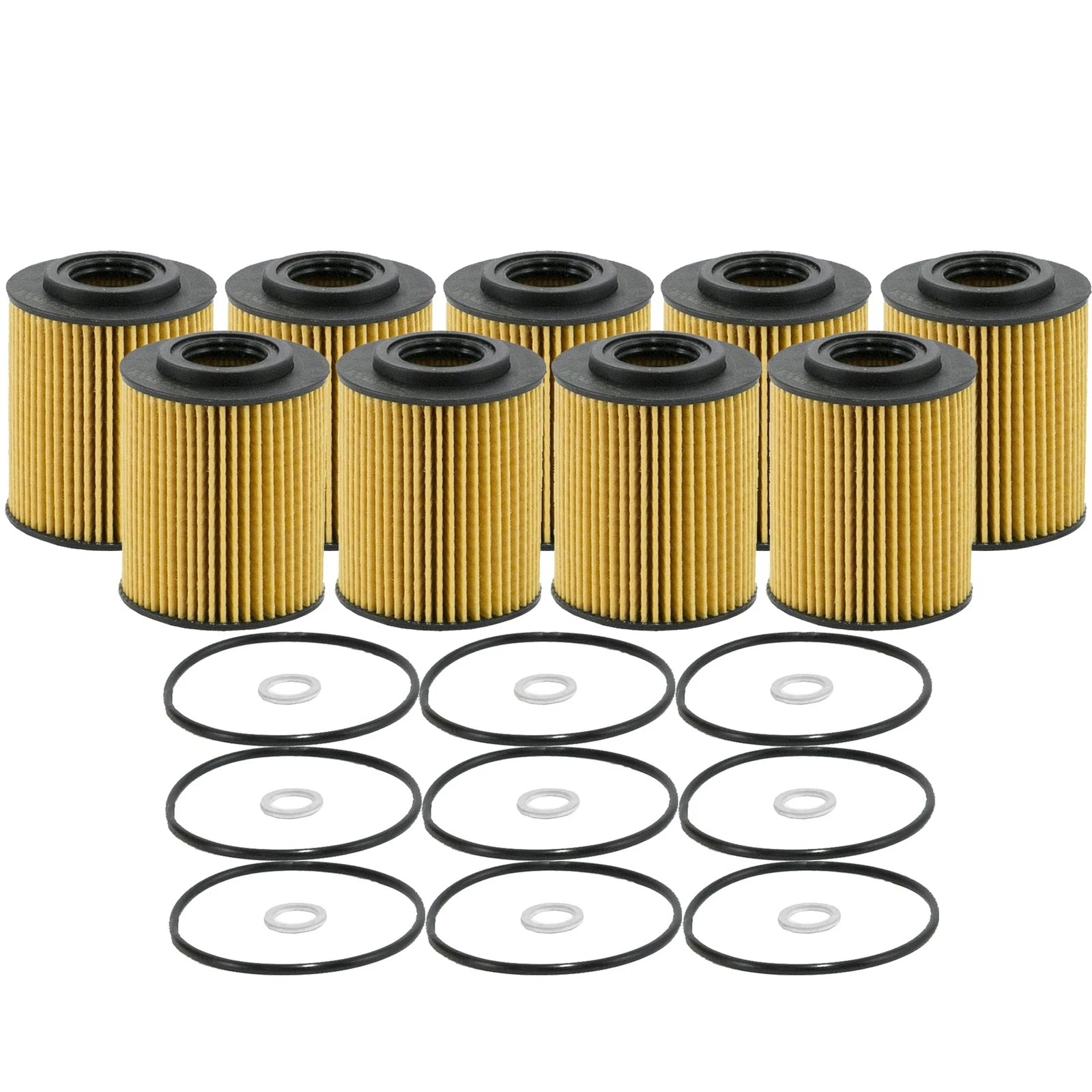 Set of 9 Engine Oil Filters for Hyundai Genesis, Kia (StdAsp)