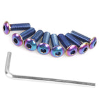Set of 8 Neo Chrome Steering Wheel Bolts for Racing Cars