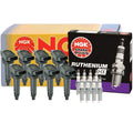 Set of 8 NGK COP Ignition Coils & Ruthenium HX Spark Plugs for Lexus IS F (2008–2014)