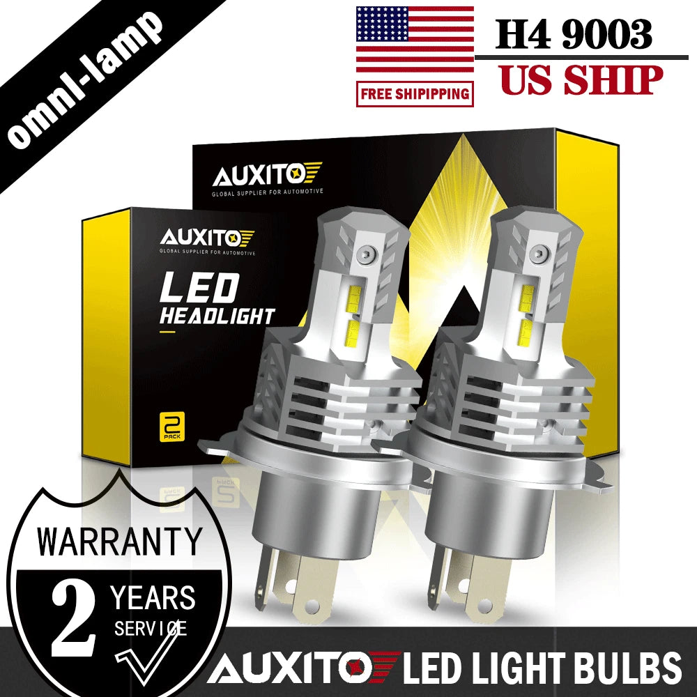 Set of 2 H4 LED Headlight Bulbs