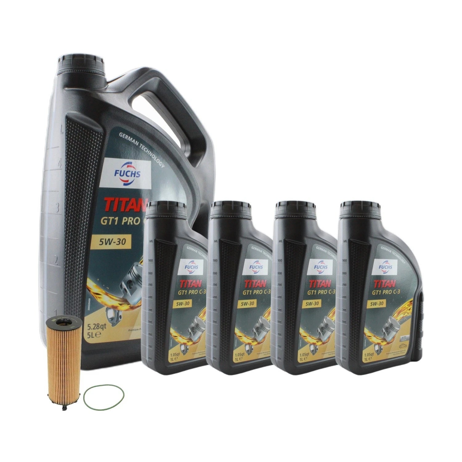 Engine Oil Change Kit 9L Fuchs TITAN GT1 PRO C-3 5W30 for Q7 Touareg (2007–2018)