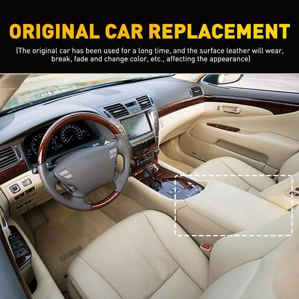 Leather Center Console Armrest Lid Skin Cover for Lexus LS460 (2007–2016) Beige PY