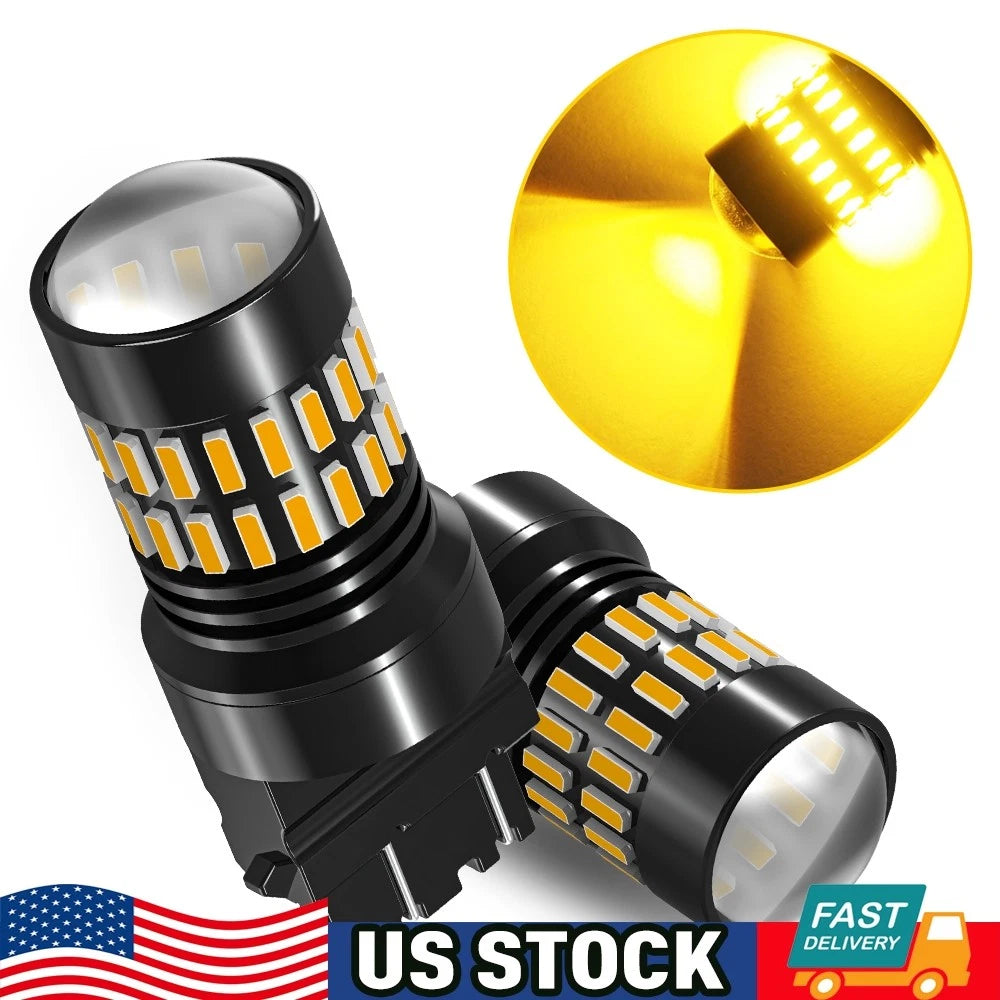 2X AUXITO 3157 4157 4057 LED Amber Yellow Turn Signal Bulb for